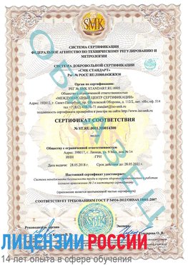Образец сертификата соответствия Кумертау Сертификат OHSAS 18001